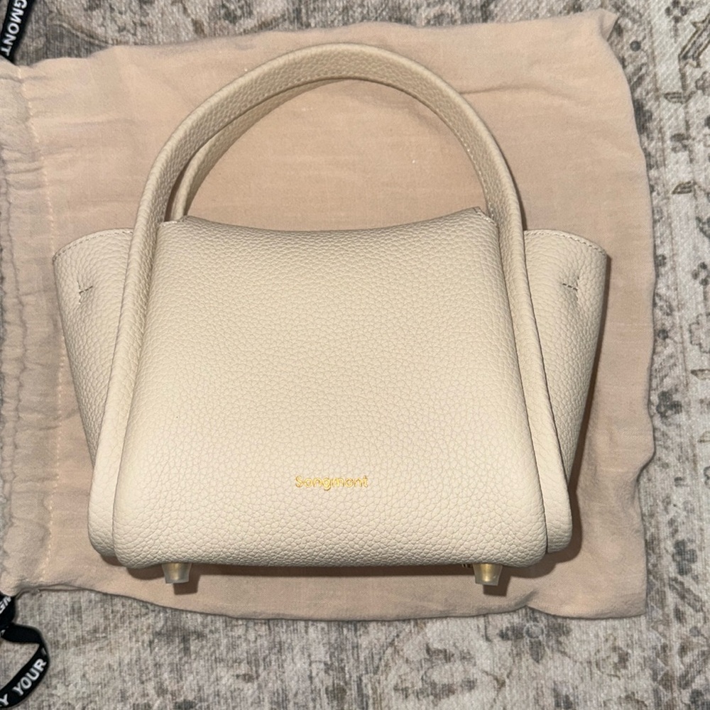 Songmont Textured Beige Crossbody Bag